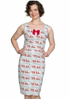 Banned Sail Away 40's Pencil Jurk Blauw