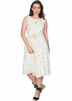 Banned Spring Sprig 60's Dress Cream -Smashed Lemons shop banned DR16299 spring sprig dress crm 2 1024x1024