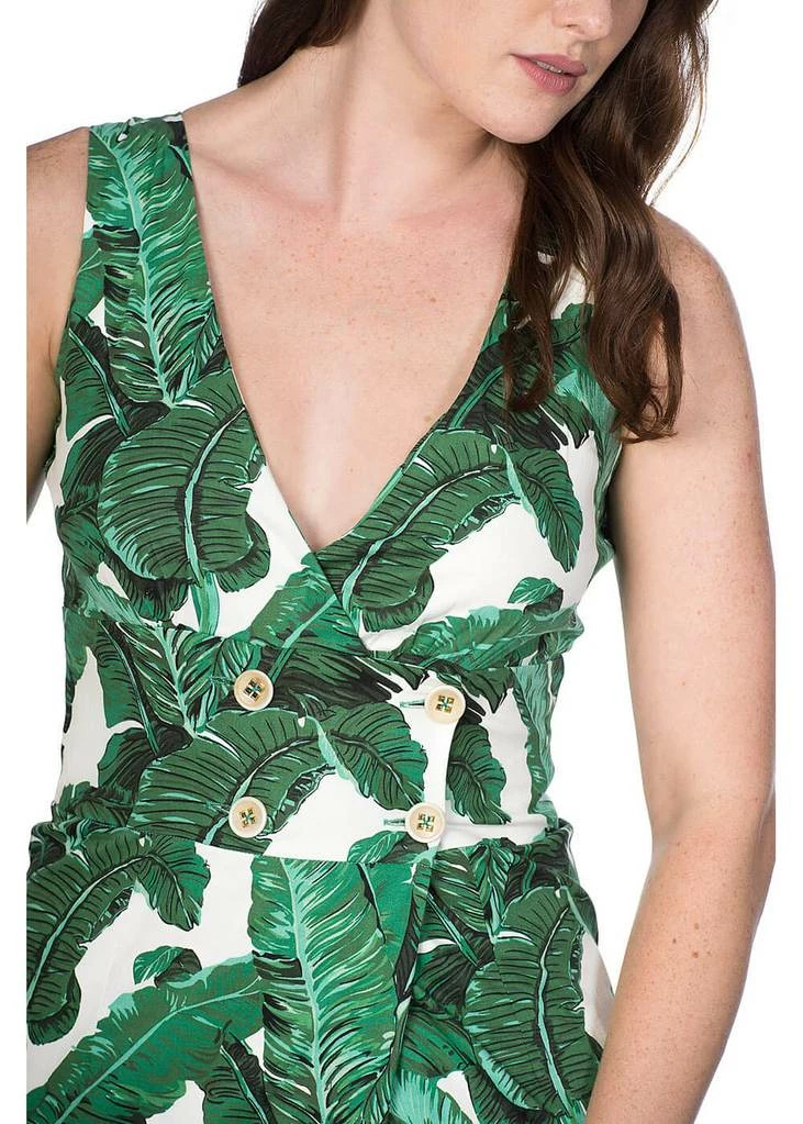 Banned Tropical Leaves 50's Pencil Dress Green 4 Banned Tropical Leaves 50's Pencil Dress Green - Image 2