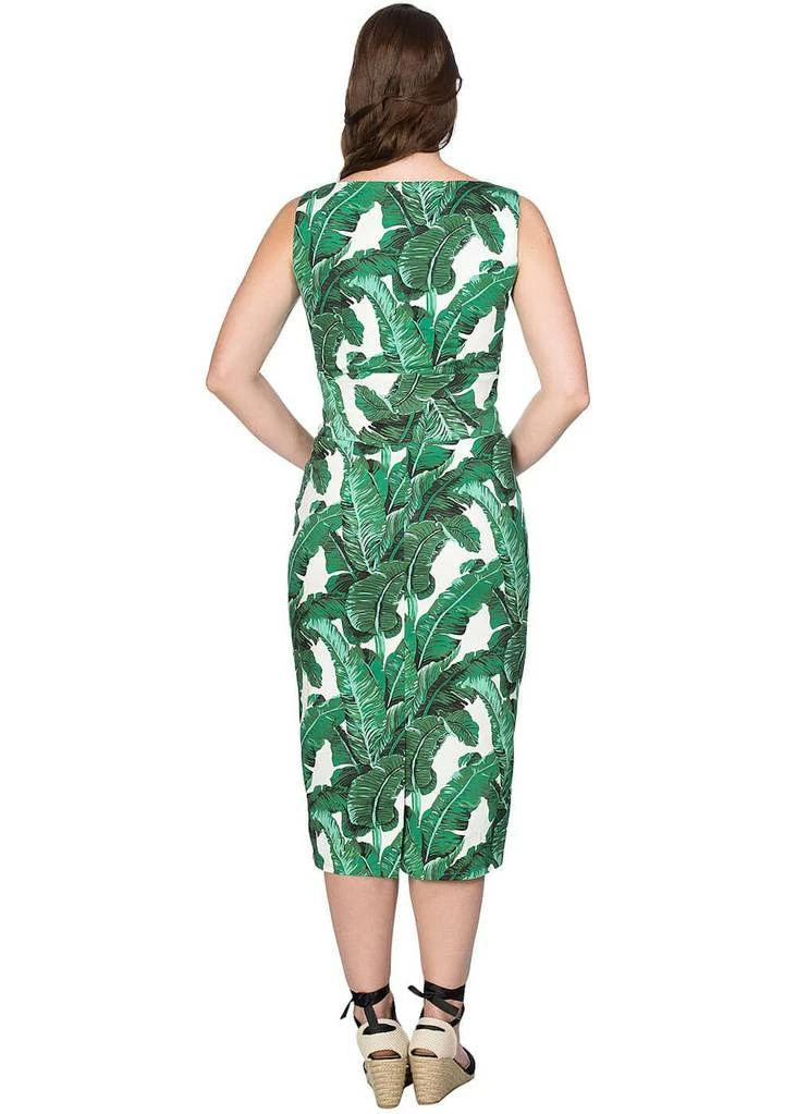 Banned Tropical Leaves 50's Pencil Dress Green 5 Banned Tropical Leaves 50's Pencil Dress Green - Image 3