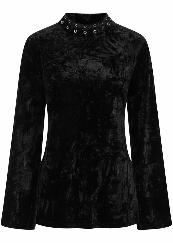 Banned Big Crush Velvet 60's Dress Black 3 Banned Big Crush Velvet 60's Dress Black