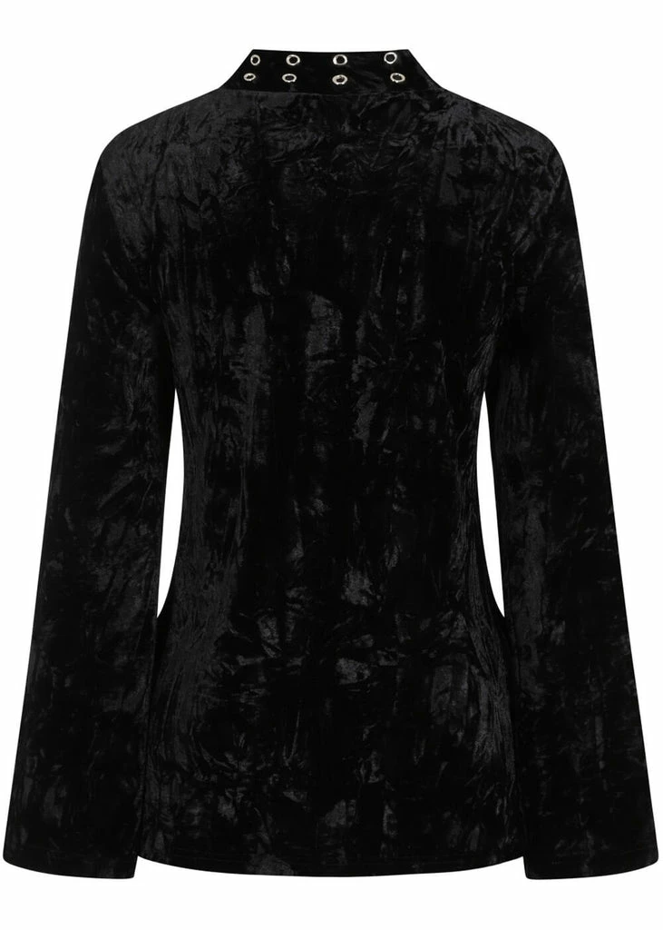 Banned Big Crush Velvet 60's Dress Black 5 Banned Big Crush Velvet 60's Dress Black - Image 3