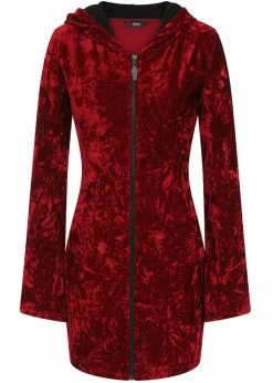 Banned Big Crush Hoodie Velvet 60's Dress Burgundy