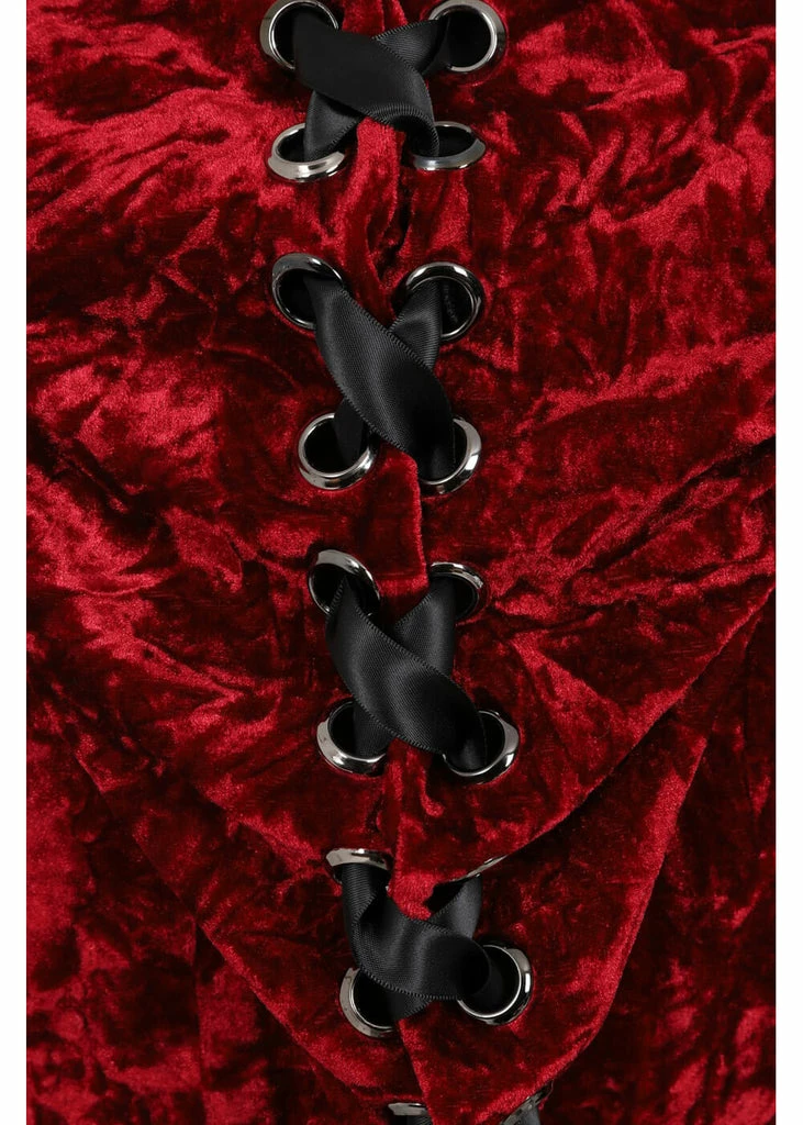 Banned Big Crush Hoodie Velvet 60's Dress Burgundy 6 Banned Big Crush Hoodie Velvet 60's Dress Burgundy - Image 4