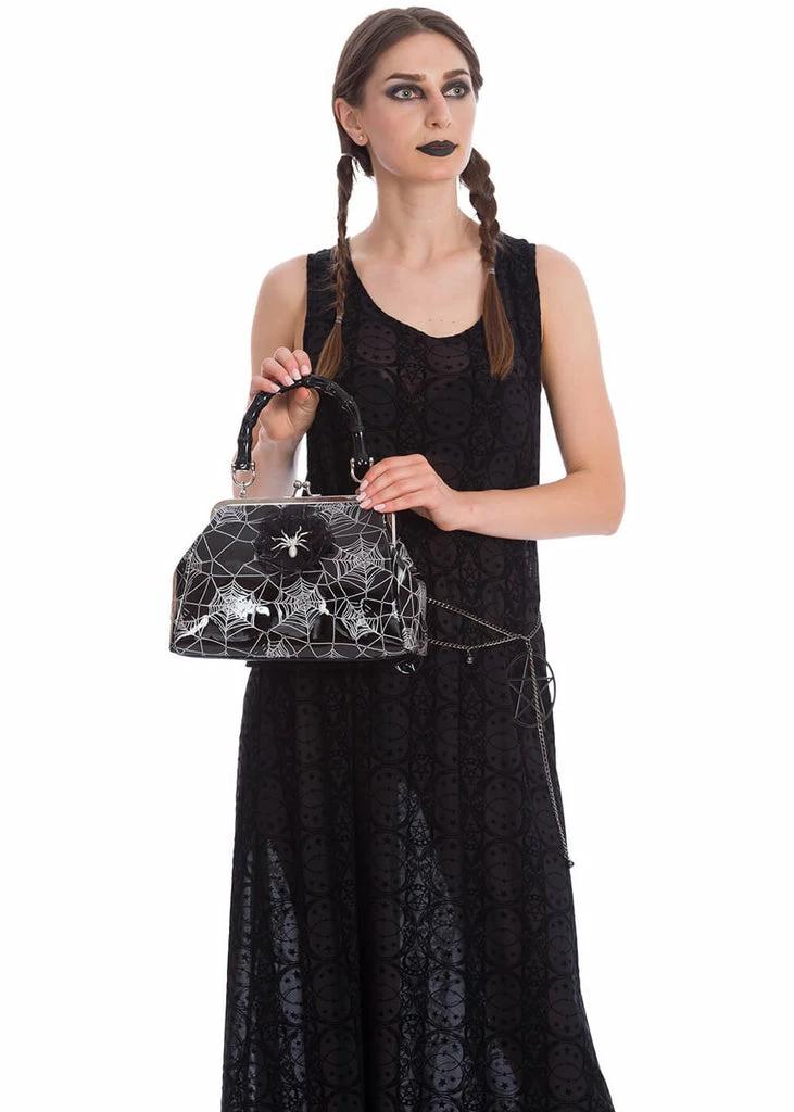 Banned Circle Flock 70's Maxi Dress Black 5 Banned Circle Flock 70's Maxi Dress Black - Image 3