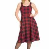 Banned Tartan 50's Swing Dress Red -Smashed Lemons shop banned DR16542 tartan swing dress red 0 1024x1024