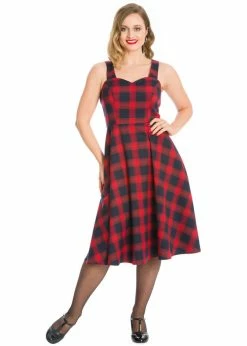 Banned Tartan 50's Swing Dress Red
