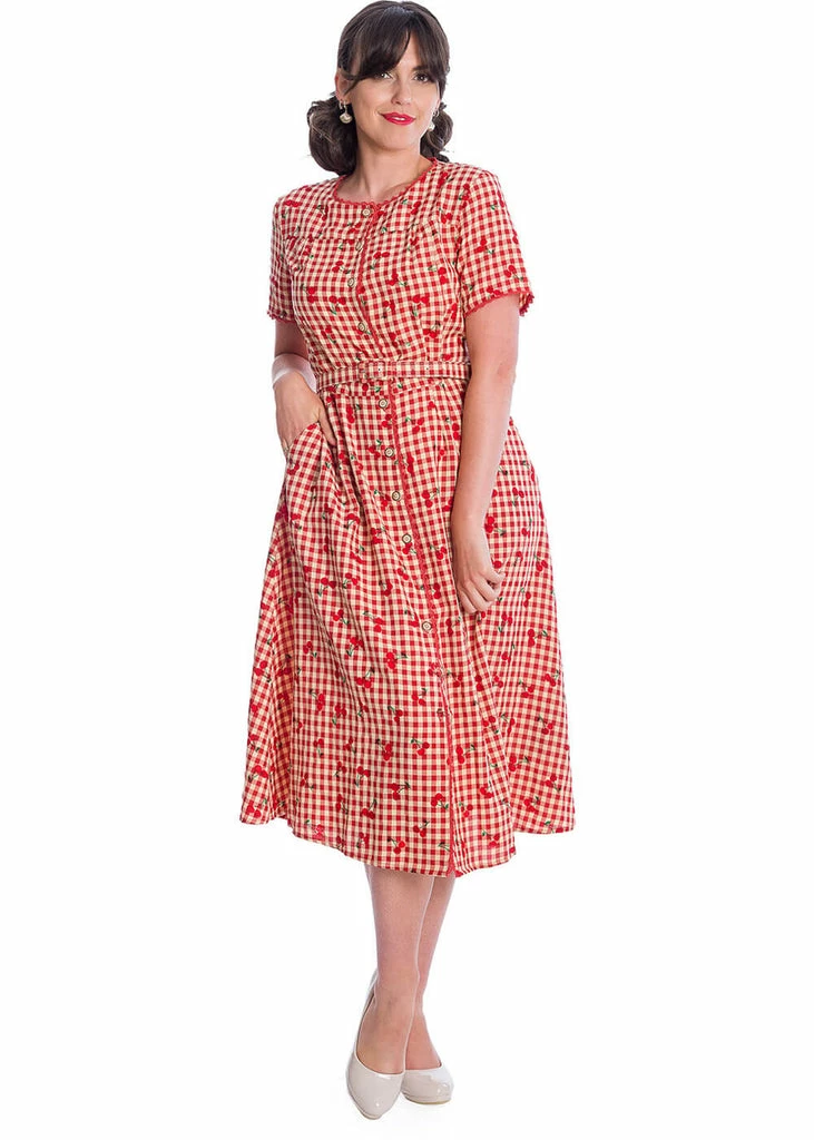 Banned Cherry Amore 40's Swing Dress Red 5 Banned Cherry Amore 40's Swing Dress Red - Image 3