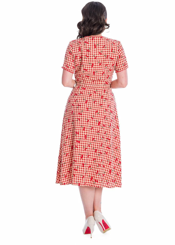 Banned Cherry Amore 40's Swing Dress Red 6 Banned Cherry Amore 40's Swing Dress Red - Image 4