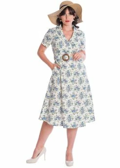 Banned Wild Flower 50's Swing Dress Green