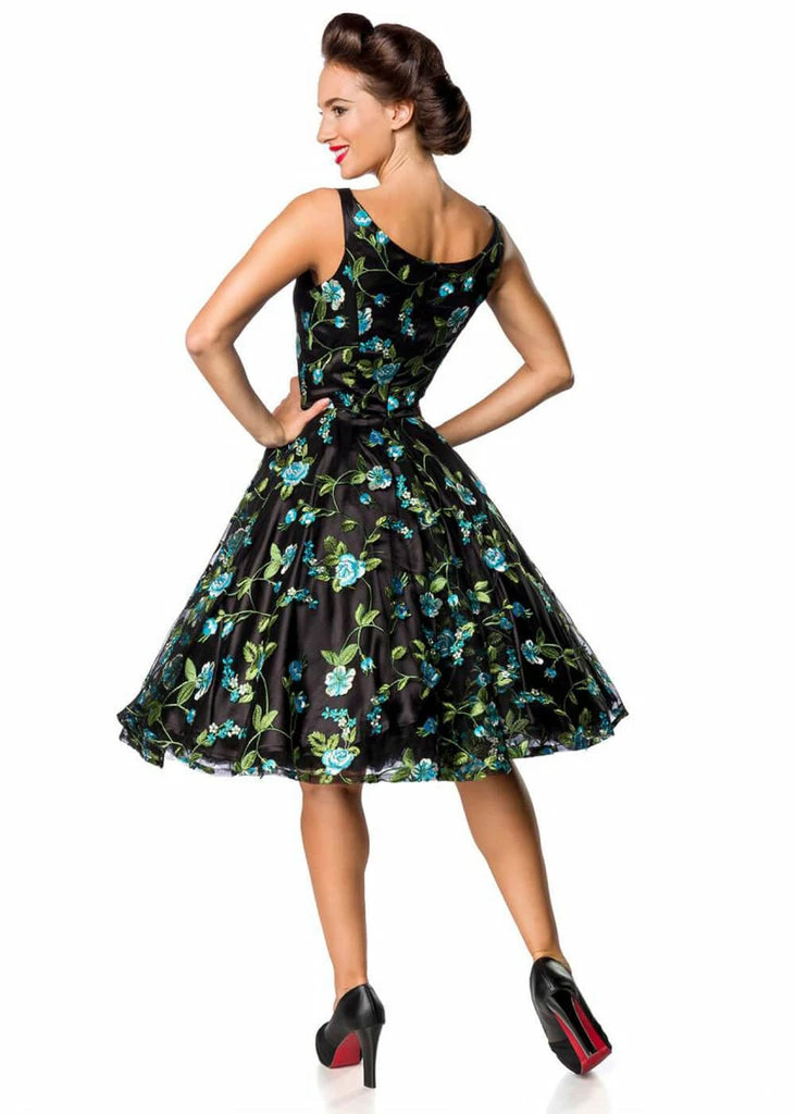 Belsira Lauren 50's Swing Dress Black Blue 4 Belsira Lauren 50's Swing Dress Black Blue - Image 2