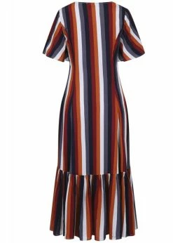 Bright & Beautiful Andy Autumn Striped 70's Dress Multi -Smashed Lemons shop bright beautiful BBAW190810C andy autumn dress multi 1 1024x1024
