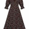 Bright & Beautiful Hayden Crimson Floral 60's Dress Multi -Smashed Lemons shop bright beautiful BBAW200817A hayden crimson dress blk 0 1024x1024