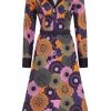 Bright & Beautiful Gracen Groovy Floral 60's Dress Multi -Smashed Lemons shop bright beautiful BBAW210813A gracen groovy dress mul 1 1024x1024