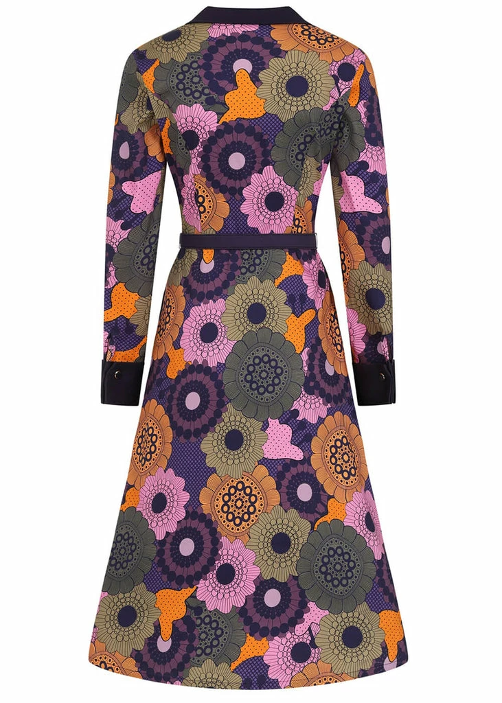 Bright & Beautiful Gracen Groovy Floral 60's Dress Multi 6 Bright & Beautiful Gracen Groovy Floral 60's Dress Multi - Image 4