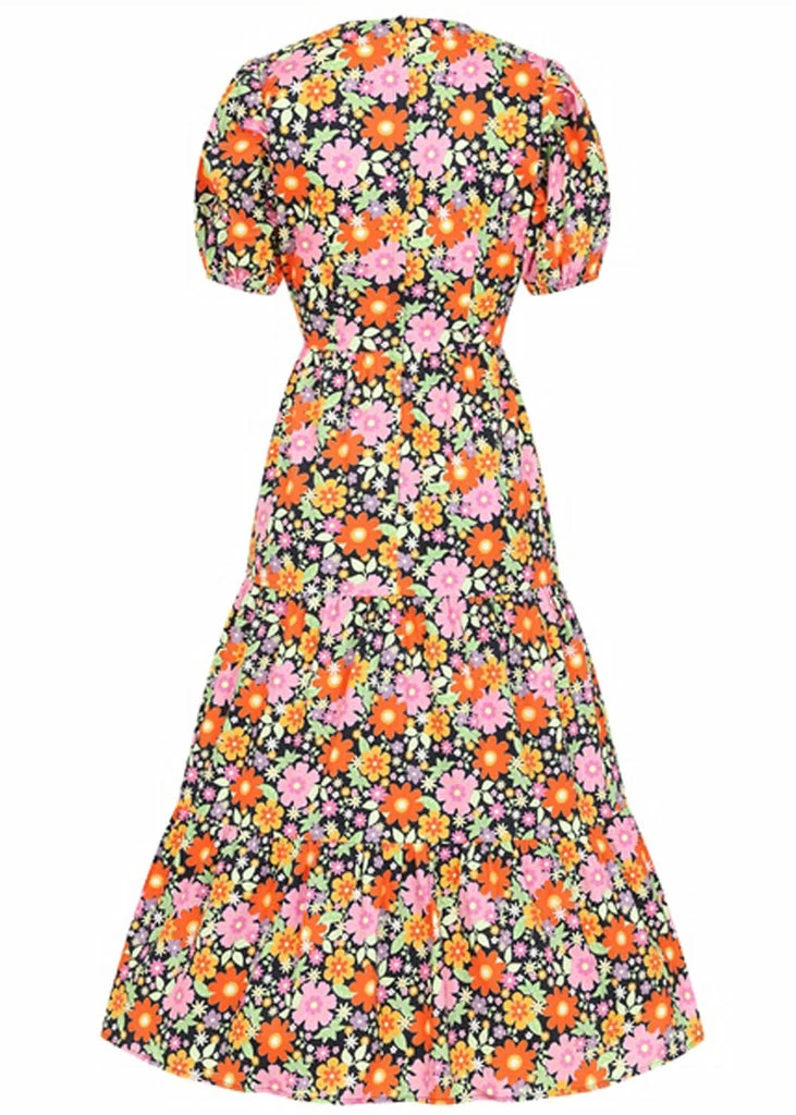 Bright & Beautiful Jodie Paradise Bloom 70's Dress Multi 5 Bright & Beautiful Jodie Paradise Bloom 70's Dress Multi - Image 3