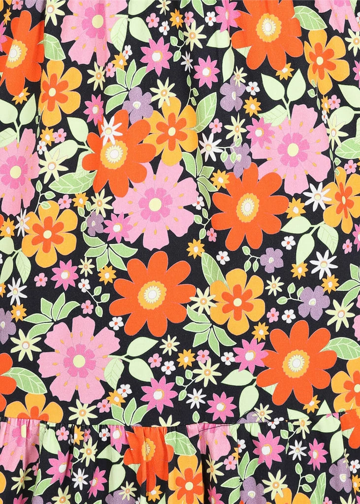 Bright & Beautiful Jodie Paradise Bloom 70's Dress Multi 4 Bright & Beautiful Jodie Paradise Bloom 70's Dress Multi - Image 2