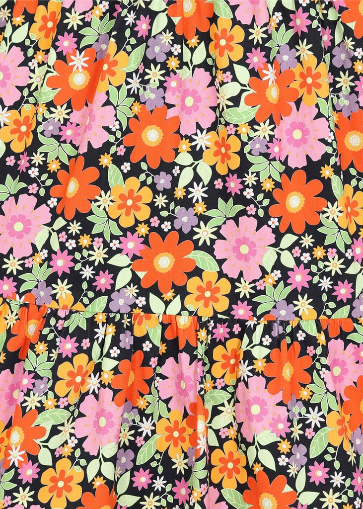 Bright & Beautiful Jodie Paradise Bloom 70's Dress Multi 6 Bright & Beautiful Jodie Paradise Bloom 70's Dress Multi - Image 4