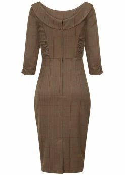 Collectif Cheyenne Herringbone 40's Pencil Dress Brown -Smashed Lemons shop collectif AW200705A cheyenne herring dress brown 2 5d2144d6 4201 4e0e 80af e7a0425a7c73 1024x1024