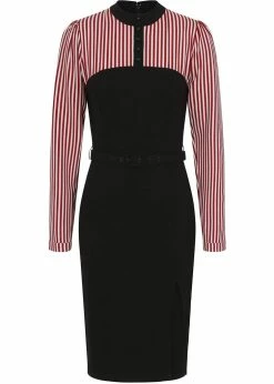 Collectif Zelda Striped 60's Pencil Black White Red