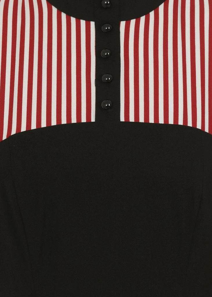 Collectif Zelda Striped 60's Pencil Black White Red 4 Collectif Zelda Striped 60's Pencil Black White Red - Image 2