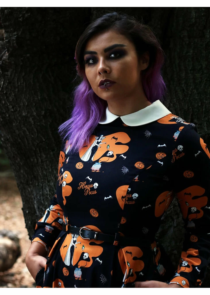 Collectif Marika Hocus Pocus 40's Swing Dress Black 3 Collectif Marika Hocus Pocus 40's Swing Dress Black