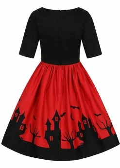 Collectif Amber Lea Haunted House 50's Swing Dress Red -Smashed Lemons shop collectif AW210808C amber lea haunted house dress rd 3 76673af6 5f14 4bef 938d 6ce941b8200b 1024x1024