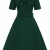 Collectif Ann Harrad 50's Swing Dress Green