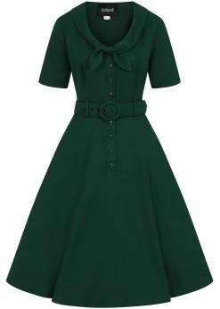 Collectif Ann Harrad 50's Swing Dress Green