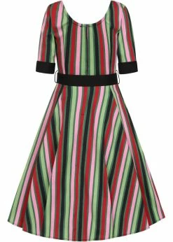 Collectif June Mountain Stripe 50's Swing Dress Multi
