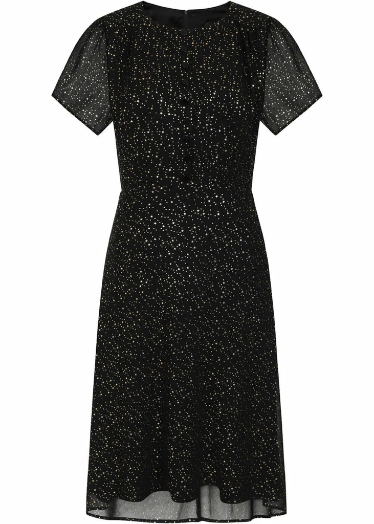 Collectif Evelina Little Stars 50's Swing Dress Black 3 Collectif Evelina Little Stars 50's Swing Dress Black