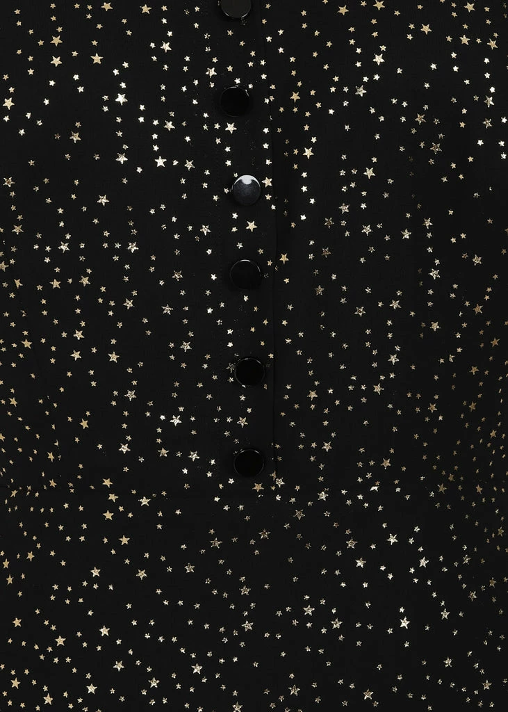 Collectif Evelina Little Stars 50's Swing Dress Black 5 Collectif Evelina Little Stars 50's Swing Dress Black - Image 3