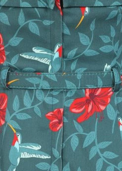 Collectif Kiana Hummingbird Eden 50's Pencil Dress Teal -Smashed Lemons shop collectif DP SS220707A kiana hummingbird eden pencil dress teal 3 1024x1024