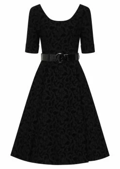 Collectif June Halloweenia 50's Swing Dress Black -Smashed Lemons shop collectif DS AW220844A june halloweenia swing dress blk 1 1024x1024