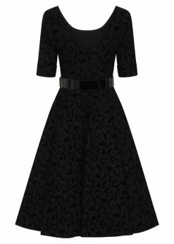 Collectif June Halloweenia 50's Swing Dress Black -Smashed Lemons shop collectif DS AW220844A june halloweenia swing dress blk 2 1024x1024