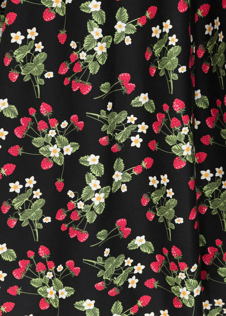 Collectif Demira Wild Strawberries 50's Swing Dress Black 4 Collectif Demira Wild Strawberries 50's Swing Dress Black - Image 2