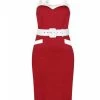 Collectif Georgie Nautical 50's Pencil Dress Red -Smashed Lemons shop collectif SS190701A georgie pencil dress rd 1 1024x1024
