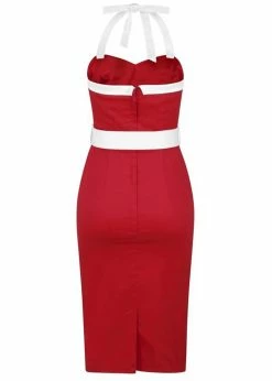 Collectif Georgie Nautical 50's Pencil Dress Red 10 Collectif Georgie Nautical 50's Pencil Dress Red -Smashed Lemons shop collectif SS190701A georgie pencil dress rd 4 1024x1024