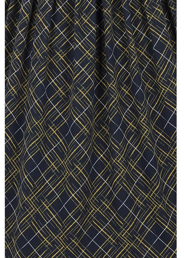 Collectif Judy Hatch Check 60's Swing Dress Navy 5 Collectif Judy Hatch Check 60's Swing Dress Navy - Image 3