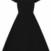 Collectif Kristy 50's Swing Dress Black 1 Collectif Kristy 50's Swing Dress Black -Smashed Lemons shop collectif SS200812A kristy plain swing dress blk 2 1024x1024