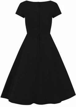 Collectif Kristy 50's Swing Dress Black -Smashed Lemons shop collectif SS200812A kristy plain swing dress blk 3 1024x1024