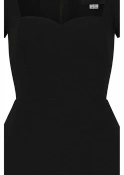 Collectif Kristy 50's Swing Dress Black -Smashed Lemons shop collectif SS200812A kristy plain swing dress blk 4 1024x1024