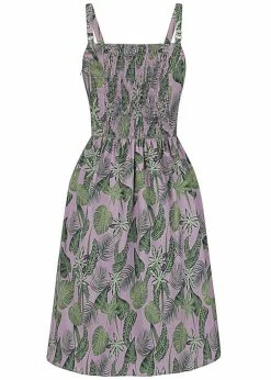 Collectif Kimberly Pink Forest 50's Swing Dress Pink -Smashed Lemons shop collectif SS200823B kimberly forest sw dress pink 1 1024x1024