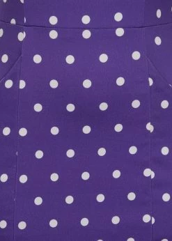 Collectif Hepburn Pretty Polkadot 50's Pencil Dress Purple -Smashed Lemons shop collectif SS210708A hepburn pretty pol pen dress pur 2 1024x1024