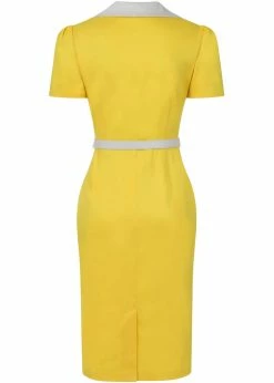 Collectif Berta Contrast 60's Pencil Dress Yellow 8 Collectif Berta Contrast 60's Pencil Dress Yellow -Smashed Lemons shop collectif SS210715A berta contrast pencil dress yel 0 1024x1024