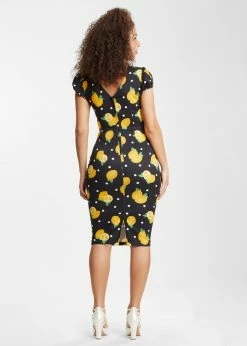 Collectif Demira Polka Lemon 50's Pencil Dress Black -Smashed Lemons shop collectif SS210717A demira polka lemon pen dress blk 6 81d035d1 54a5 441d 8c02 9d5dfc2310e1 1024x1024