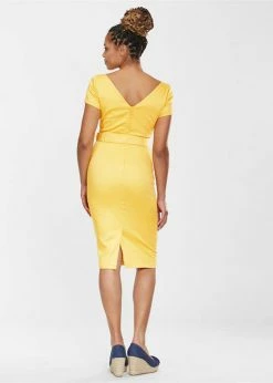 Collectif Clodia 60's Pencil Dress Yellow 8 Collectif Clodia 60's Pencil Dress Yellow -Smashed Lemons shop collectif SS210724A clodia pencil dress yel 1 1024x1024