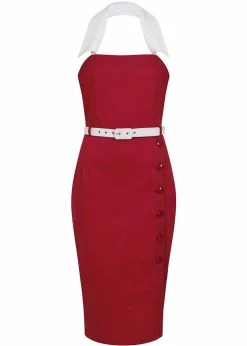 Collectif Dorabella 50's Pencil Dress Red