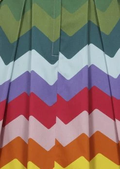 Collectif Dorothy Rainbow Chevron 50's Swing Dress Multi -Smashed Lemons shop collectif SS210809A dorothy rainbow chevron dress mul 3 1024x1024