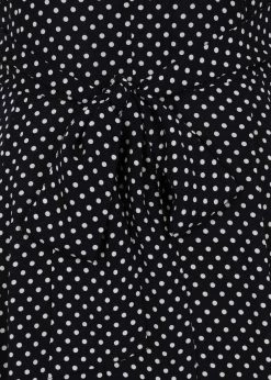 Collectif Riley Mini Polka 40's Swing Dress Navy -Smashed Lemons shop collectif SS210814B riley mini polka swing dress nav 1 1024x1024